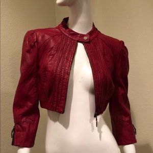 BEBE Crop Red Jacket